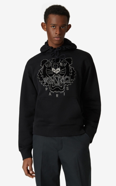 Kenzo Men Tiger Hoodie Sweatshirt Black